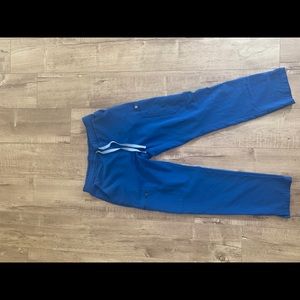 Royal blue straight leg scrub pants